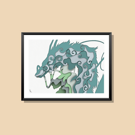 Chihiro & haku , Anime Digital print, Spirited Away poster, silhouette art