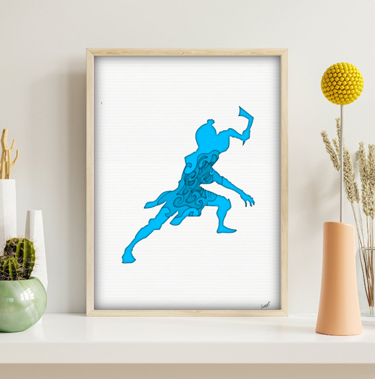 Sokka , Digital print, the last airbender poster,abstract silhouette art